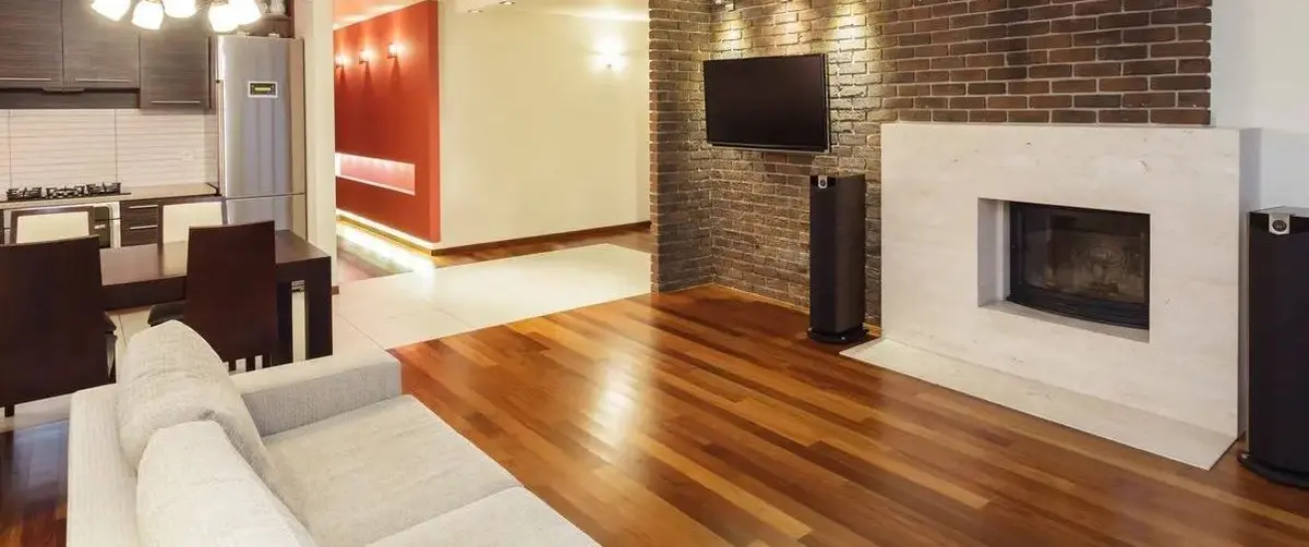 newly installed hardwood flooring in a room